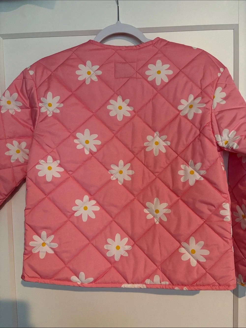 Old Navy Pink Quilted Daisy Puffer Jacket